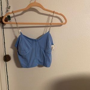 Just Polly blue crop top, size xs